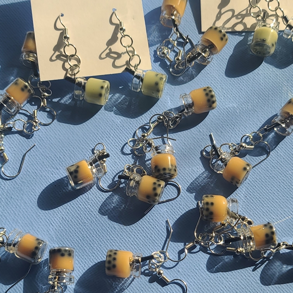 Boba earrings, I also have Clip-on option!
